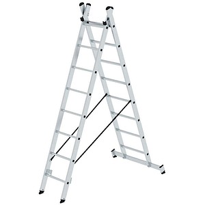 MUNK Stehleiter beidseitig silber 2x 8 Sprossen