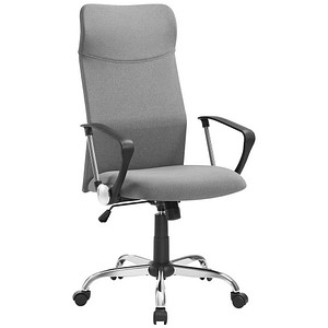 SONGMICS Bürostuhl, OBN034G01 Stoff grau, Gestell silber