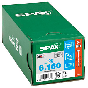 SPAX® Universalschrauben T30 Senkkopf Edelstahl A2 160mm  x 6 mm, 100 St.