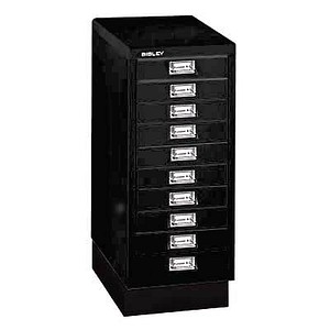 BISLEY MultiDrawer™ L2910S Schubladenschrank schwarz 10 Schubladen 27,8 x 38,0 x 67,0 cm