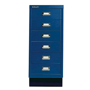 BISLEY MultiDrawer™ L296S Schubladenschrank oxfordblau 6 Schubladen 27,8 x 38,0 x 67,0 cm