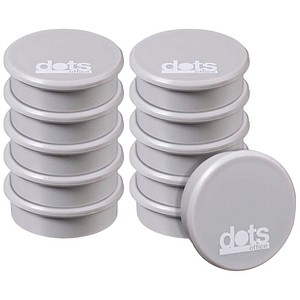 dots Magnete grau, Kunststoff Ø 3,8 cm, 10 St.