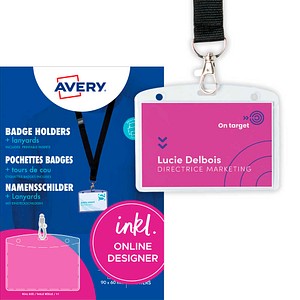 AVERY Zweckform Namensschilder mit Textilband 9,0 x 6,0 cm, 1 Set