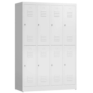 ClassiX Spind signalweiß X-520247, 8 Schließfächer 118,5 x 50,0 x 180,0 cm