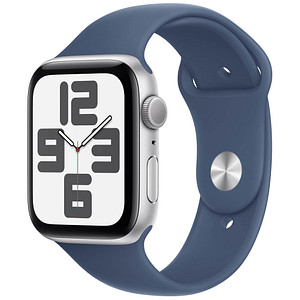 Apple Watch SE 44 mm Aluminium (GPS) Sportarmband S/M  denim, silber