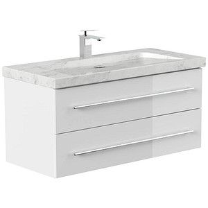 POSSEIK Waschbecken mit Unterschrank WHITE YAMO 100 weiß glanz 100,0 x 45,0 x 50,0 cm