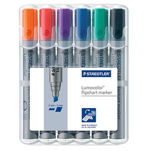 6 STAEDTLER Lumocolor Flipchart-Marker farbsortiert 2,0 - 5,0 mm 6 STAEDTLER Lumocolor Flipchart-Marker farbsortiert 2,0 - 5,0 mm