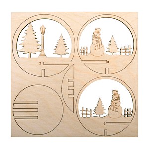 Rayher Bastelholz natur Steckteile Schneemann Ø 7,5 cm, 1 Pack