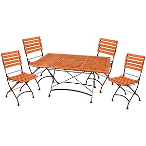Garden Pleasure Sitzgruppe WIEN, braun Holz, 5-teilig