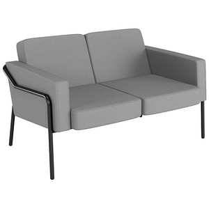 meet powered by PAPERFLOW 2-Sitzer Sofa MEDSO L Klassik Outdoor grau schwarz Kunststoff 125,0 x 74,7 x 74,0 cm, 1 St.