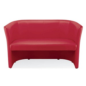 Nowy Styl 2-Sitzer Sofa Club Duo rot Kunstleder 129,0 x 63,0 x 77,0 cm, 1 St.