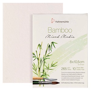 HAHNEMÜHLE Aquarellblock Bamboo 10,5 x 8,0 cm 265 g/qm, 10 Blatt, 1 Block