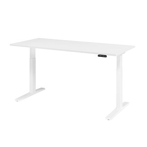 HAMMERBACHER XMKA19 elektrisch höhenverstellbarer Schreibtisch weiß rechteckig, C-Fuß-Gestell weiß 180,0 x 80,0 cm