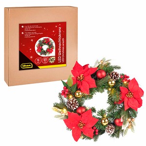 Idena Weihnachtskranz LED Dekoleuchte grün, 1 St.