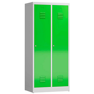 ClassiX Spind gelbgrün, lichtgrau X-515125, 2 Schließfächer 80,0 x 50,0 x 180,0 cm