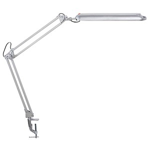 MAUL MAULatlantic LED Schreibtischlampe silber 6 W mit Tischklemme