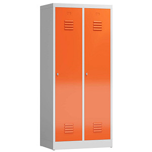 ClassiX Spind feuerrot, lichtgrau X-515124, 2 Schließfächer 80,0 x 50,0 x 180,0 cm