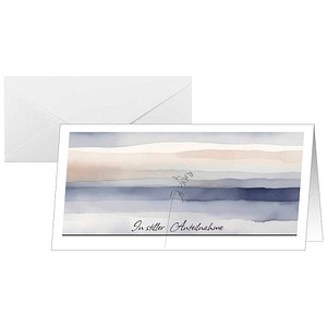 SIGEL Trauerkarten Aquarell DS624 weiß DIN lang, 10 St.