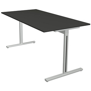 Kerkmann Form 1 Schreibtisch anthrazit rechteckig, T-Fuß-Gestell silber 160,0 x 80,0 cm
