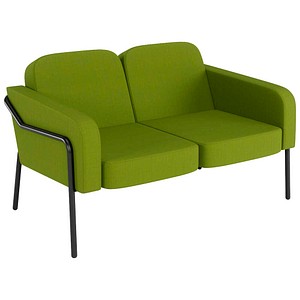 meet powered by PAPERFLOW 2-Sitzer Sofa MEDSO L Rund Outdoor grün schwarz Kunststoff 125,0 x 74,7 x 74,0 cm, 1 St.