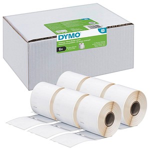 DYMO Etikettenrollen für Etikettendrucker S0722430 weiß, 54,0 x 101,0 mm, 6 x 220 Etiketten