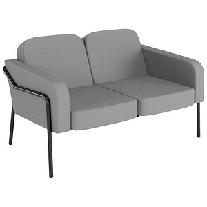 meet powered by PAPERFLOW 2-Sitzer Sofa MEDSO L Rund Outdoor grau schwarz Kunststoff 125,0 x 74,7 x 74,0 cm, 1 St.