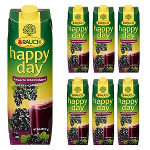 happy day Fruchtnektar Schwarze Johannisbeere 6x 1,0 l
