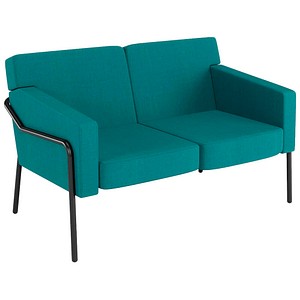 meet powered by PAPERFLOW 2-Sitzer Sofa MEDSO L Modell T blau schwarz Stoff 125,0 x 74,7 x 74,0 cm, 1 St.