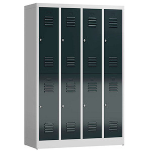 ClassiX Spind anthrazit, lichtgrau X-520248, 8 Schließfächer 118,5 x 50,0 x 180,0 cm