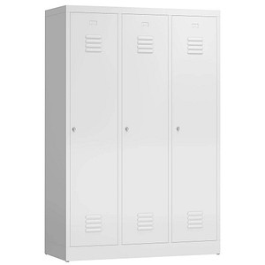 ClassiX Spind signalweiß X-515137, 3 Schließfächer 118,5 x 50,0 x 180,0 cm