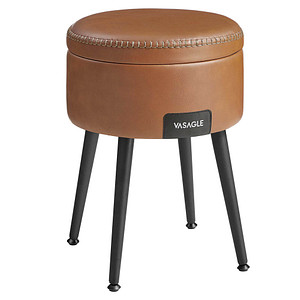 VASAGLE Wohnzimmer-Hocker mit Stauraum LOM005K01 braun Kunstleder, 1 St.