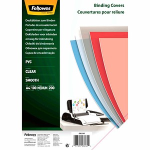 Fellowes Deckfolien für Bindemappen transparent, DIN A4 0,2 mm, 100 St.