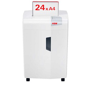 HSM shredstar X24 Aktenvernichter mit Partikelschnitt P-4, 4 x 37 mm, bis 24 Blatt, weiß
