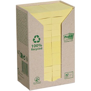 Post-it® Recycling Notes Haftnotizen 653-1T gelb, 24 Blöcke