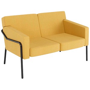 meet powered by PAPERFLOW 2-Sitzer Sofa MEDSO L Modell T gelb schwarz Stoff 125,0 x 74,7 x 74,0 cm, 1 St.