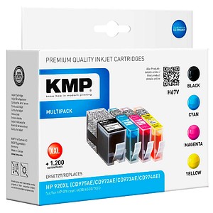 4 KMP H67V schwarz, cyan, magenta, gelb Tintenpatronen ersetzen HP 920XL (C2N92AE) 4 KMP H67V schwarz, cyan, magenta, gelb Tintenpatronen ersetzen HP 920XL (C2N92AE)