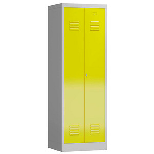 ClassiX Spind lichtgrau, zinkgelb X-510426, 1 Schließfach 59,0 x 50,0 x 180,0 cm
