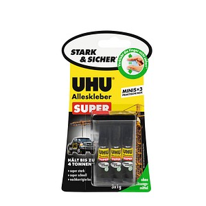 3 UHU SUPER Mini's Alleskleber 3 x 1,0 g