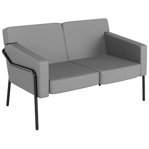 meet powered by PAPERFLOW 2-Sitzer Sofa MEDSO L Modell T grau schwarz Kunstleder 125,0 x 74,7 x 74,0 cm, 1 St.