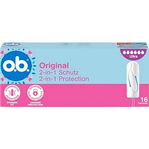 o.b. Tampons Original Ultra 2-in-1 Schutz für sehr starke Periode, 16 St.