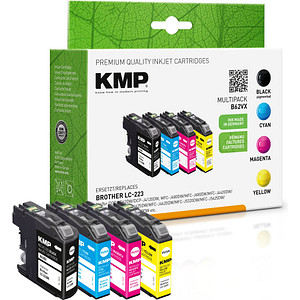 KMP B62VX  schwarz, cyan, magenta, gelb Druckerpatronen kompatibel zu brother LC-223BK/C/M/Y, 4er-Set