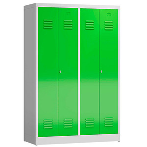 ClassiX Spind gelbgrün, lichtgrau X-510445, 2 Schließfächer 118,5 x 50,0 x 180,0 cm