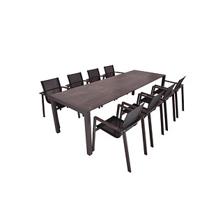 Garden Pleasure Sitzgruppe SOPHIA, pfefferschwarz Kunststoff, Metall, 9-teilig