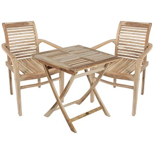 Garden Pleasure Sitzgruppe JAVA, natur Holz, 3-teilig