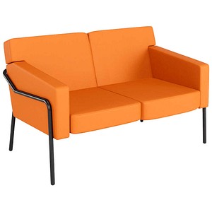 meet powered by PAPERFLOW 2-Sitzer Sofa MEDSO L Modell T orange schwarz Kunstleder 125,0 x 74,7 x 74,0 cm, 1 St.