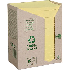 Post-it® Recycling Notes Haftnotizen 655-1T gelb, 16 Blöcke