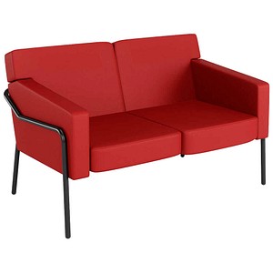 meet powered by PAPERFLOW 2-Sitzer Sofa MEDSO L Modell T rot schwarz Kunstleder 125,0 x 74,7 x 74,0 cm, 1 St.
