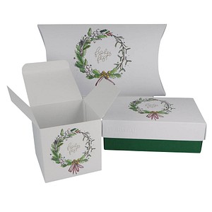 BUNTBOX Frohes Fest M Geschenkboxen-Set weiß, 3 St.