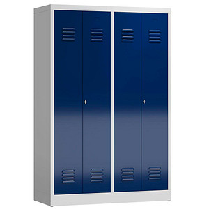 ClassiX Spind enzianblau, lichtgrau X-510441, 2 Schließfächer 118,5 x 50,0 x 180,0 cm