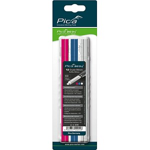 Pica Big Dry Tiefbau 6040 Ersatzminen für Tieflochmarker-Bleistift farbsortiert 2,0 - 5,0 mm, 12 St.